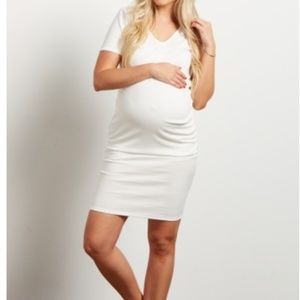 PINKBLUSH white bodycon maternity dress